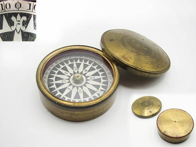 Elegant Victorian Brass cased explorer compass circa 1840